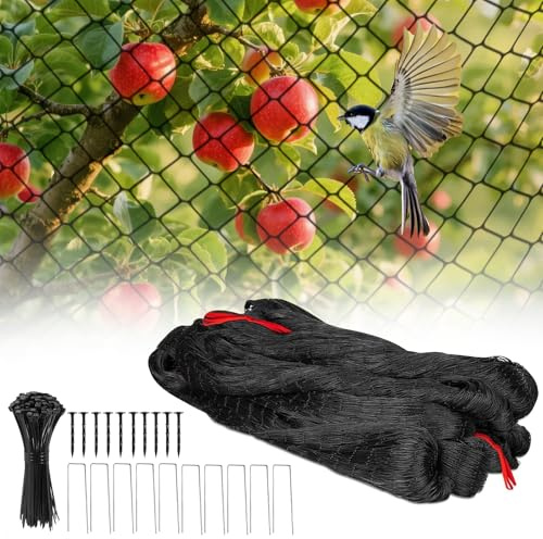 Infreecs Rete di protezione per uccelli, 7,5 x 15 m, a maglia stretta, 5 x 5 cm, con maglie di larghezza, per laghetti, piante, giardino, balcone, giardino, alberi da frutto, a maglia fine, colore