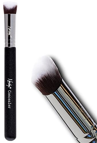 Nanshy Pinceau anti-cernes 3D sous les yeux pour maquillage crème, liquide et poudre – Conceal, Contour et forme sous les yeux – Végétalien et sans cruauté envers les animaux – Noir onyx