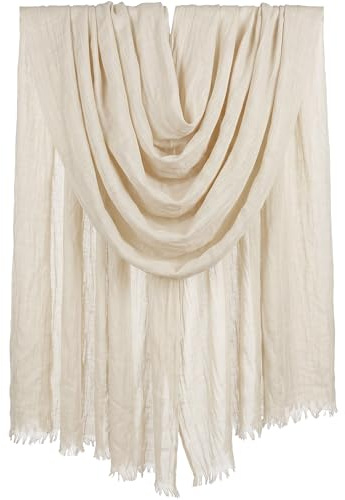 Iristide Womens Long Scarf in Solid Color, Light Weight Large Shawls Wrap for Beach Outdoor Camping Traveling Sunscreen Neckwear 75×43 inch (Cream white)