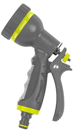 Garden Hose Pipe Spray Gun - 8 Pattern Water Nozzle with Trigger Lock - Anti-Slip Grip - Click Lock Hose Connector - Hozelock & Gardena Compatible - For Lawn Watering, Car Wash, Patio, Plants, Pets 38