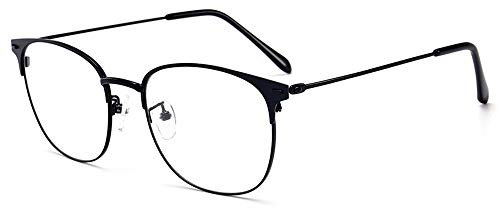 LNTICB® Blue Light Blocking Glasses Computer Reading Glasses Vintage Metal Frame Eyeglasses Clear Lens Filter UV Light Anti Fatigue Lightweight Professional for Men Women