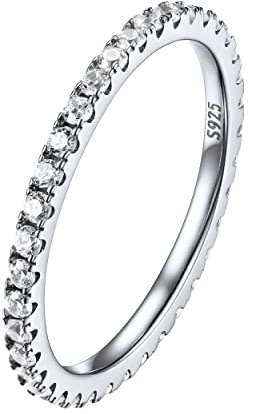 PROSILVER Anillo Plata Pulgar 67 Elegante Anillo Solitario CZ Diamantes