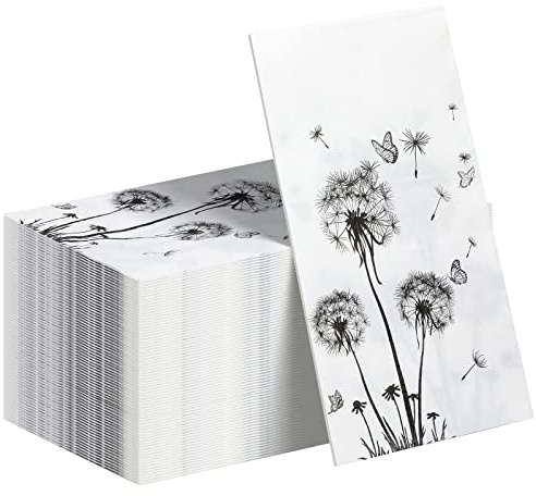 Pajean 100 Sheets Dandelion Guest Paper Hand Towels-Bathroom,4.3 X 7.9 Inch