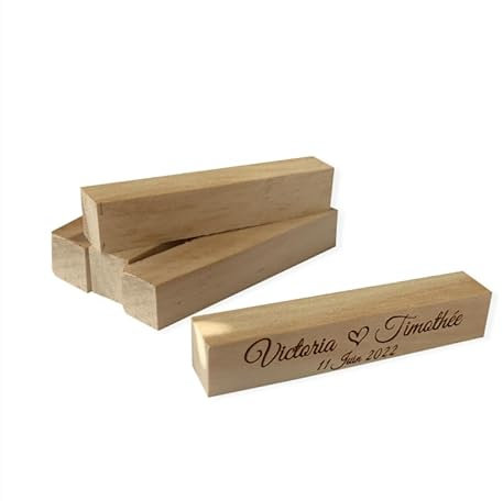 lotdevin Repose Couteaux de Table Bois personnalisés (6 UNITÉS) - Porte Couteaux de Table avec Gravure Prénoms & Logo [ Repose cuillere Cuisine ]