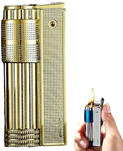 Accendino A Cherosene Vintage Retrò, Accendino Da Trincea Vintage, Accendini A Cherosene Ricaricabili Retrò Portatili, Accendini A Fiamma Morbida In Metallo Per Decorazioni Da Collezione (Oro)