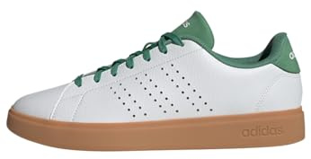 Adidas Uomo Advantage 2.0 Shoes, White/Preloved Green/Preloved Green, 40 2/3 EU