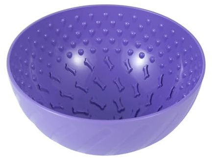 Grote Capaciteit Bol de Léchage pour Chiens et Chats, Anti-Basculement avec Base Antidérapante, Gamelle Profonde Multifonctionnelle pour Eau et Nourriture, Violet