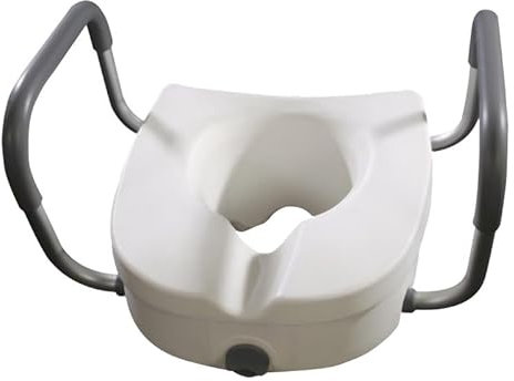 PBPharma - Rialzo wc con braccioli - Rialzo per Anziani con Braccioli, Rialzo con Coperchio, Rialzo Bagno, Alzawater per Anziani, Rialzo per WC Universale, Sollevatore WC