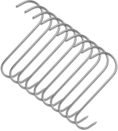 10 Stück S-Räucherhaken Fleischhaken Stainless Steel 17,0cm Räuchern