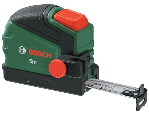 Bosch Mètre ruban 5 m, clip pr crayon (Auto Lock ; revêtu de nylon ; 22 mm large ; dépl. 2 m ; échelle métrique ; haute précis; crochet dou; clip ceint. métal; Softgrip)