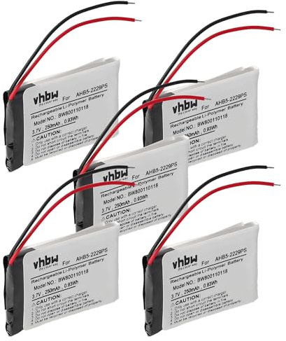 vhbw 5X Akku kompatibel mit Jabra Pro 923, 920, 935, 930, 900 Wireless Headset Kopfhörer (250 mAh, 3,7 V, Li-Polymer)