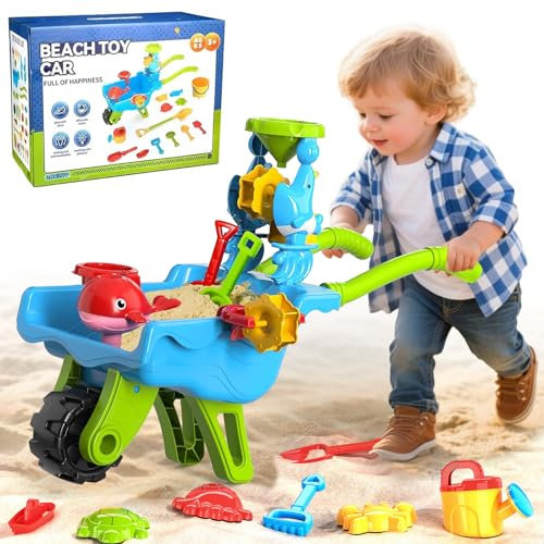 Apritsce Brouette Enfant Jouet de Plage, Multifonctionnel Jeux de Plage, Jouet Plage Enfant de 1 2 3 4 Ans