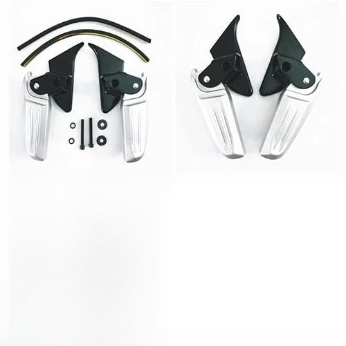 Motorcykelfotpinnar motorcykel fällpedaler modifierade fotpedaler/passar för Piaggio Vespa Spring Primavera LX LXV 150 125 (svartsilver)