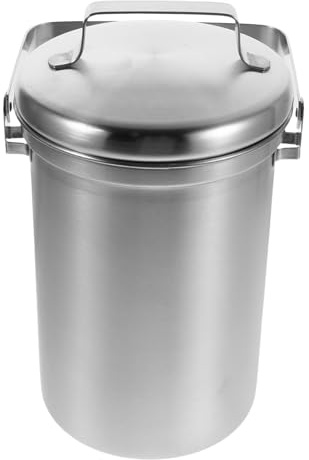 Levemolo Contenedor Compost Encimera Acero Inoxidable con Tapa Cubo para Residuos Alimentos Cocina Cubo Compost Metálico Duradero y Fácil Limpieza para Interiores