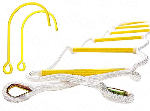 ISOP Escalera de Incendios para Ventanas para Primer Piso - Escalera de Cuerda de Seguridad Resistente al Fuego de 4 Metros (13 pies) con Ganchos - Capacidad de Peso de hasta 900 kg - Certificado