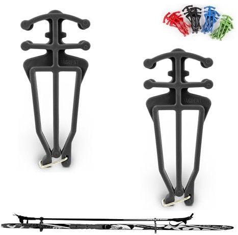 Bagdent Langlauf Skier und Stöcke Halter - 1 Paar Universal Nordic Skistockträger (Schwarz)