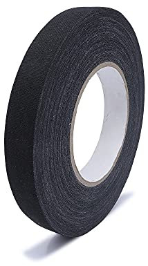 gws Nastro adesivo in tessuto antiscivolo | Nastro adesivo in lana di cellulosa particolarmente resistente e adesivo in gomma di alta qualità | particolarmente flessibile e flessibile (19 mm, nero)