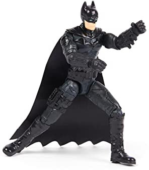 DC Comics, Batman 10 cm Actionfigur mit 3 Zubehörteilen und Mystery-Karte, The Batman Movie Collectible Kids Toys for Boys and Girls Ages 3 and up