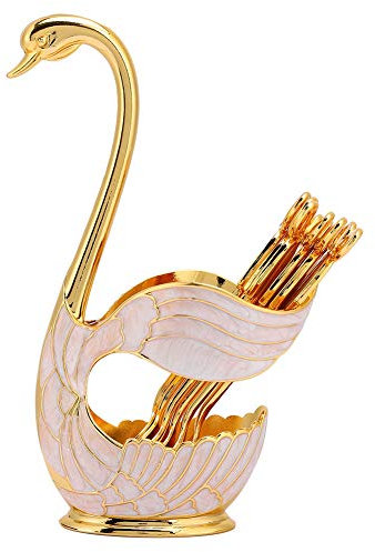 Kaffeel?ffel 6 Stück, Teel?ffel Kleine L?ffel Schwanenboden Besteck-Set Kaffee L?ffel Obstl?ffel Gold Latte Macchiato L?ffel für Kuchen Salat Cocktail Dessert, coffee spoon lder