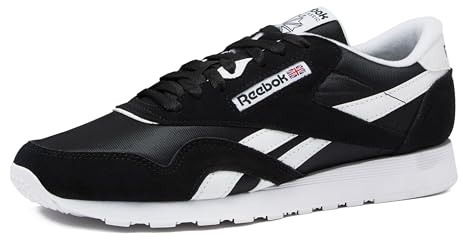 Reebok Herren Klassisches Nylon Sneaker, Schwarz/Weiß, 45 EU