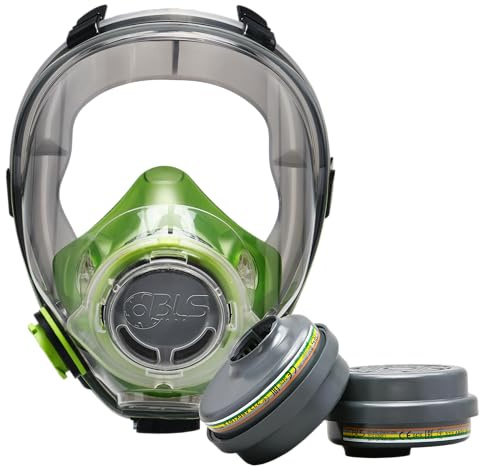 BLS 5600 con filtri 222 ABEK1P3 R D Maschera Intera con Guarnizione in TPE e 2 Filtri Sostituibili 222 ABEK1P3 con Attacco a Baionetta b-lock. Per Gas/Vapori, Polveri Tossiche, Acidi e Ammoniaca