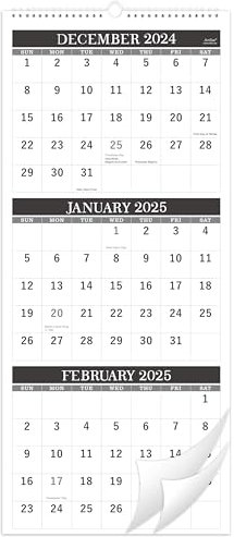 2027 Wall Calendar - 3-Month Wall Calendar Display, 11.25 x 26