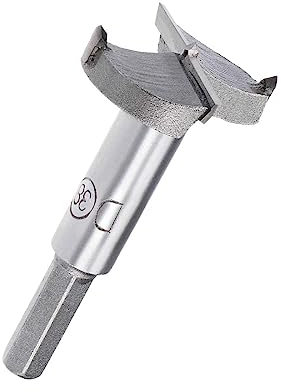 TOP-VIGOR 38mm Forstner Drill Bit, Tungsten Carbide Wood Auger Drill Bit Hole Saw Opener for Woodworking Hinge Hole Drilling Boring Bit Cutter Grey