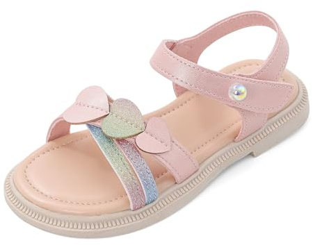 MASOCIO Girls Sandals Kids Children Girl Summer Shoes Open Toe Non Slip Size 2 UK Pink