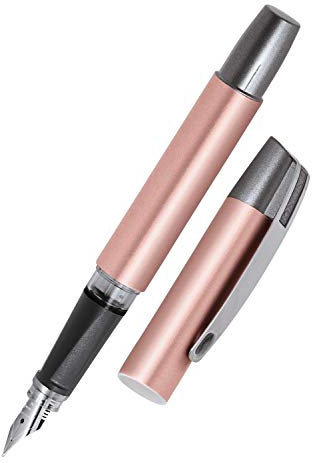 Online Campus Colour Line | Tinten-Füller für Rechtshänder | ergonomisches Griffstück | Standard-Tintenpatronen | mit hochwertiger Feder | Iridiumfeder M, Farbe rosegold, 61315/3D
