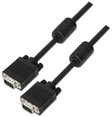 AISENS Cable SVGA con FERRITA. HDB15/M-HDB15/M. Negro. 3.0M