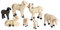 Sieben Landschafe Krippentiere & Krippenfiguren [Maßstab 12 cm -für Figuren mit 12 cm Höhe] Krippenzubehör Krippenbedarf/Zubehör für Weihnachtskrippen