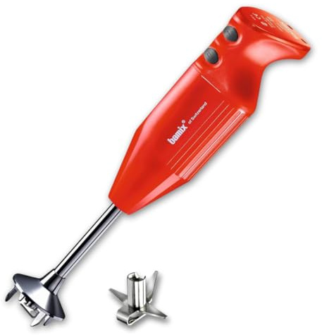bamix Frullatore a immersione rosso M160 ONE incl. lama multiuso in acciaio inox, 160 watt, 2 velocità, Made in Switzerland, Rosso