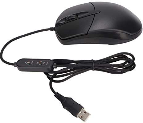 Heayzoki Ratón de computadora, ratón Calefactor 3 Niveles Ajustable Negro ergonómico ratón Calefactor con Cable 1600Dpi para Windows Sistema de Escritorio Os X