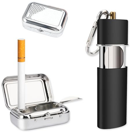 2 Pezzi Posacenere Portatile Tascabile, Posacenere Tascabile, Portacenere Portatile Da Tasca Antiodore, Porta Mozziconi Tascabile, Mini Portacenere Tascabile Per Fumatori, Passeggiate E Viaggio