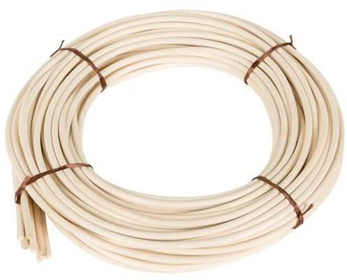 Rollo redondo de ratán natural de 250 g/rollo de 5 mm, bastón de reparación para silla de mimbre, cesta de mimbre y proyectos de manualidades