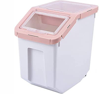 GANDUNQI Aufbewahrungsbehälter für Tierfutter, Trockenfutter, Hundefutter, versiegelte Hundefutterdosen, Aufbewahrungseimer, große Kapazität, feuchtigkeitsbeständig, Katzenfutter, klein, Rosa