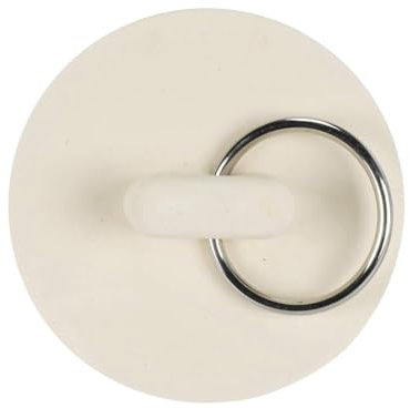 Haptufer Bouchon de baignoire en caoutchouc blanc de 2,5 cm pour lavabo, baignoire, évier, bonde d'eau