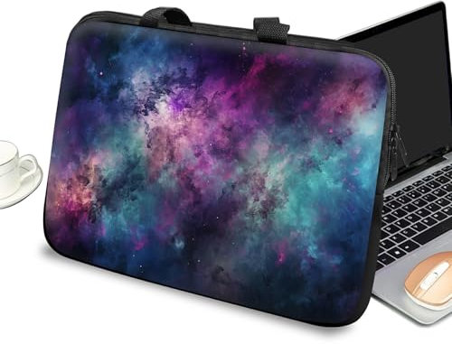 Custodia universale per computer portatile da 10 pollici, con maniglia e cerniera, borsa messenger per tablet da 7-10 pollici, per iPad/Notebook/eBook/lettori, cielo stellato