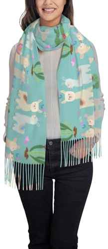 SBKGBIEHG Damen-Schal mit Fransen, Rosa mit Schmetterlings-Motiv, stilvoller und warmer Schal für den Winter, Süßes Alpaka rosa Herz, One size