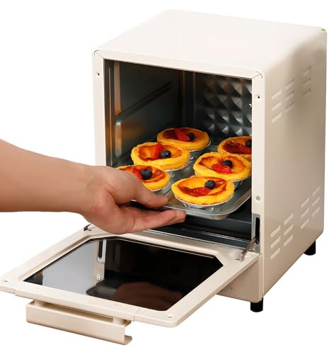 Mini horno de 15l, encimera de 750 W Cooker y parrilla con 70-250 ℃ Temperatura ajustable y temporizador de 60 minutos, freidora de aire de microondas portátil para hornear