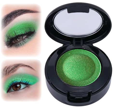 Ombretto verde, pavone luccichio verde ombretto di colore personalizzato, lunga durata altamente pigmentato trucco occhi verdi, trucco glitter con pennello