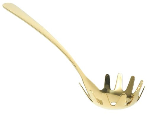 WESIEVYA Colador De Acero Inoxidable Para Fideos Cuchara Para Pasta y Colador De Cocina Para Servir Espaguetis y Otros Fideos Cocidos Utensilio De Cocina Multifuncional