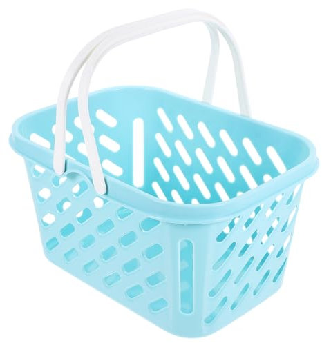 HANABASS Mini-Panier De Rangement Plastique avec Poignées Rabattables Panier De Douche Portable pour Articles Divers Bac Organisation pour Salle De Bain
