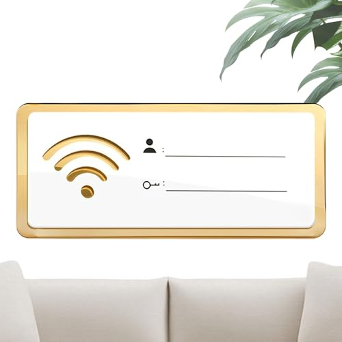 Panneau avec mot de passe WiFi pour la maison | acrylique pour mot de passe Wi-Fi, installation facile et compacte, décoration moderne pour salles d'affaires, hôtels, appartements et centres