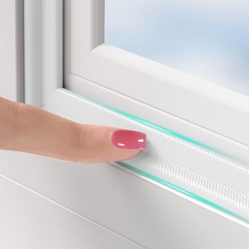 BKSAI Guarnizione per finestre, paraspifferi per finestre, 2 – 7,5 mm, autoadesiva, per finestre, finestre in legno, plastica, 3 m, colore bianco