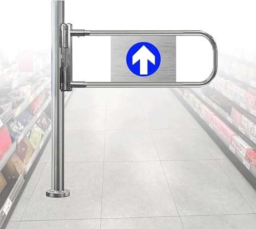 Cancello a battente automatico for ingressi di supermercati, ingresso unidirezionale a molla, cancello a battente a rimbalzo automatico in acciaio inossidabile, for il controllo sicuro(Right,50cm)