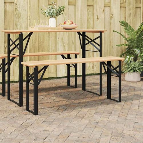 GeenYuu Beer Bench Legs Black Powder Coated Steel 20.5 x 3 x 45 cm, Set of 2, Strong and Durable, Ideal for Indoor Use, Easy Assembly, Stylish Addition to Dining Room and Office