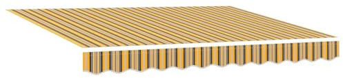 LKJephalotrop Tenda da sole retrattile, multicolore, 350 x 250 cm, con braccio articolato manuale, in poliestere e acciaio, protezione solare stabile, per terrazza, giardino e balcone, design moderno