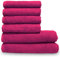 Lanudo Pure Line Handtuch-Set 6 teilig, 2 Duschtücher 70 x 140 cm & 4 Handtücher 50 x 100 cm, Pink
