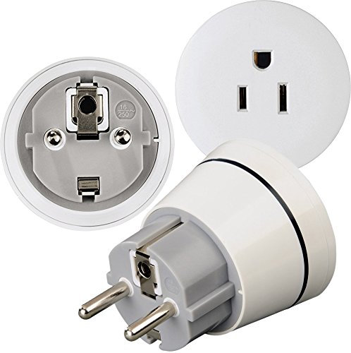 3er Packung Hama Reisestecker USA (Typ a/b) für Geräte aus USA, Kanada, Japan, Brasilien zur Nutzung an deutschen Schutzkontaktsteckdosen (z.B. Spanien, Frankreich, Türkei u.v.m.)